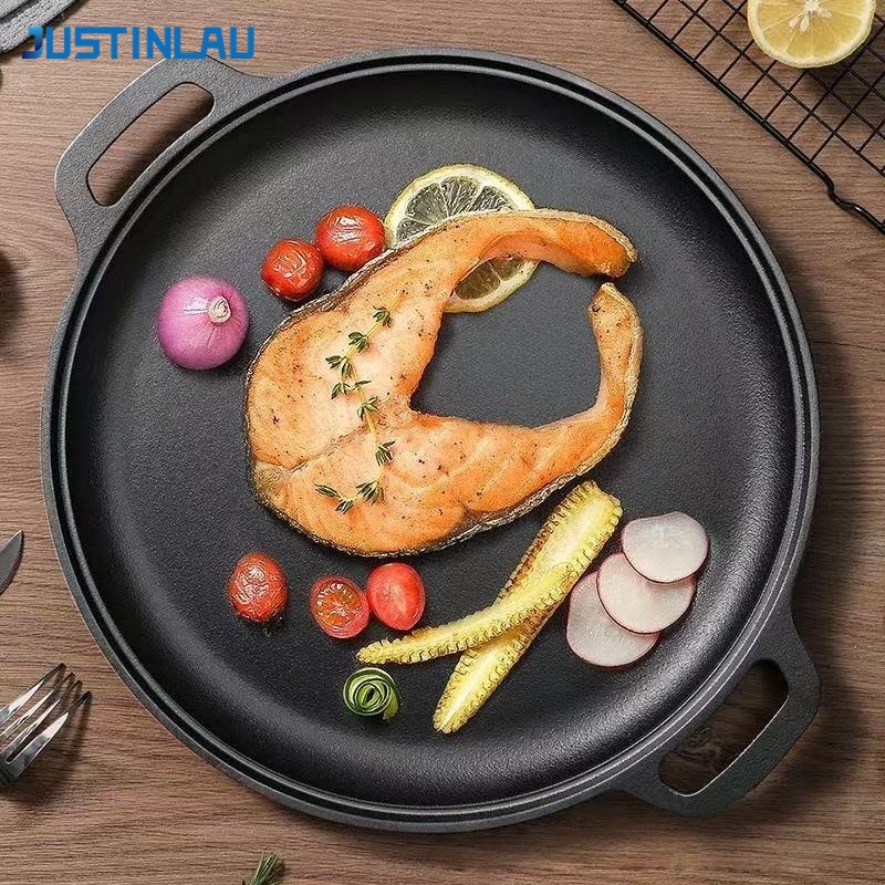 Egg Waffle Pan - JUSTINLAU Double-Ear Frying Pan Cast Iron