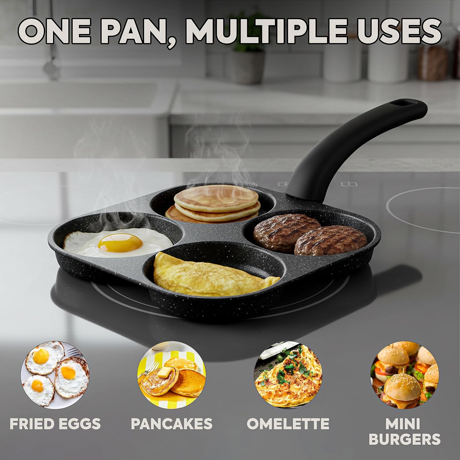 Egg Waffle Pan - Egg Frying Pan Nonstick Pancake Pans