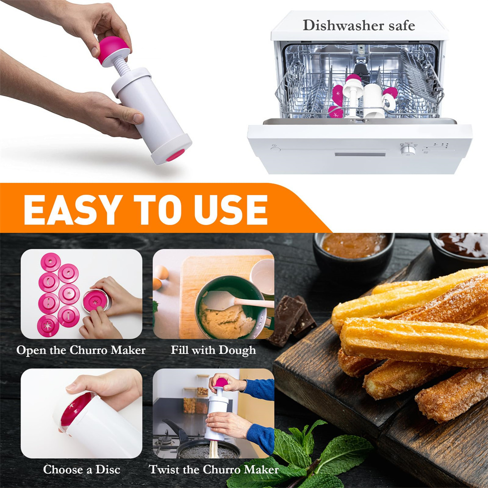 1pc DIY Manual Cookie Press Ma - Churros Maker Gun recension och pris