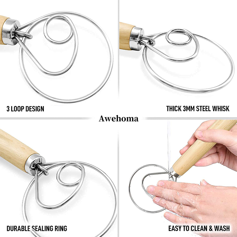Large Hand Danish Dough Whisk  - Danish Pancake Pan recension och pris