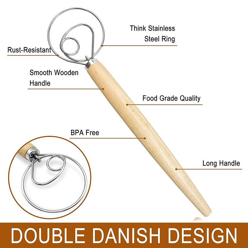 Large Hand Danish Dough Whisk  - Danish Pancake Pan recension och pris